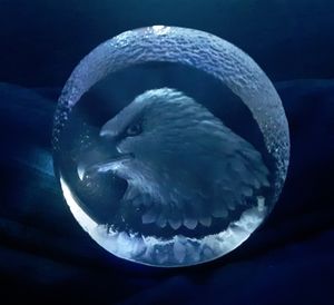 Mats Jonasson Signed Lead Crystal Eagle Sculpture